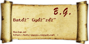 Bató Győző névjegykártya